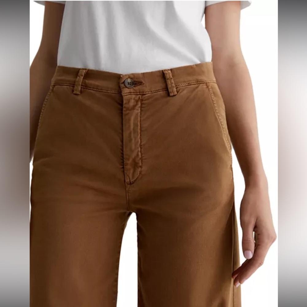 AG Adriano Goldschmied Caden Wide Leg Tailored Trousers Brown Size 27 NWT - Picture 6 of 10